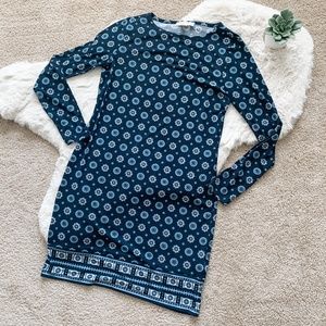 Michael Kors Navy Long Sleeve Border Dress- Medium